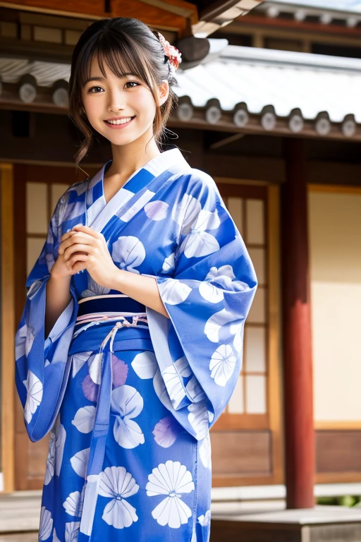 Beautiful Japanese Girl　Light yukata　smile　