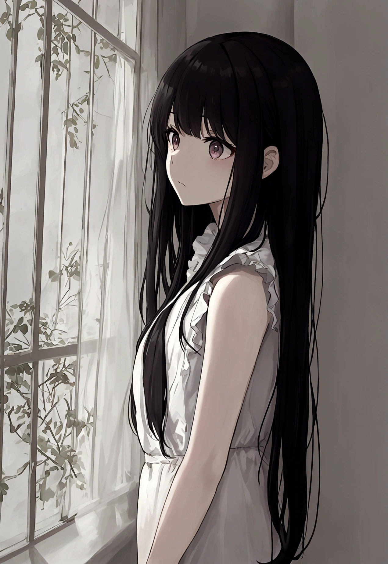 ((Biologically correct number of limbs))、(( Head to Toe、Full body depiction including face))、4K、((Standing posture))、Masterpiece、((focus on the face))、((Symmetrical facial features))、Eyes with detailed description、Beautiful woman、Outstanding style、Beautiful arms、Beautiful legs、Beautiful Hands、Detailed depiction of faces、Small earrings、necklace、(uniform、skirt、High heels、stockings)、Close-up of face、Surprise expression、The background is the park in the morning、Headband、(((Black and white painting)))、(((Line art、Pencil writing)))、