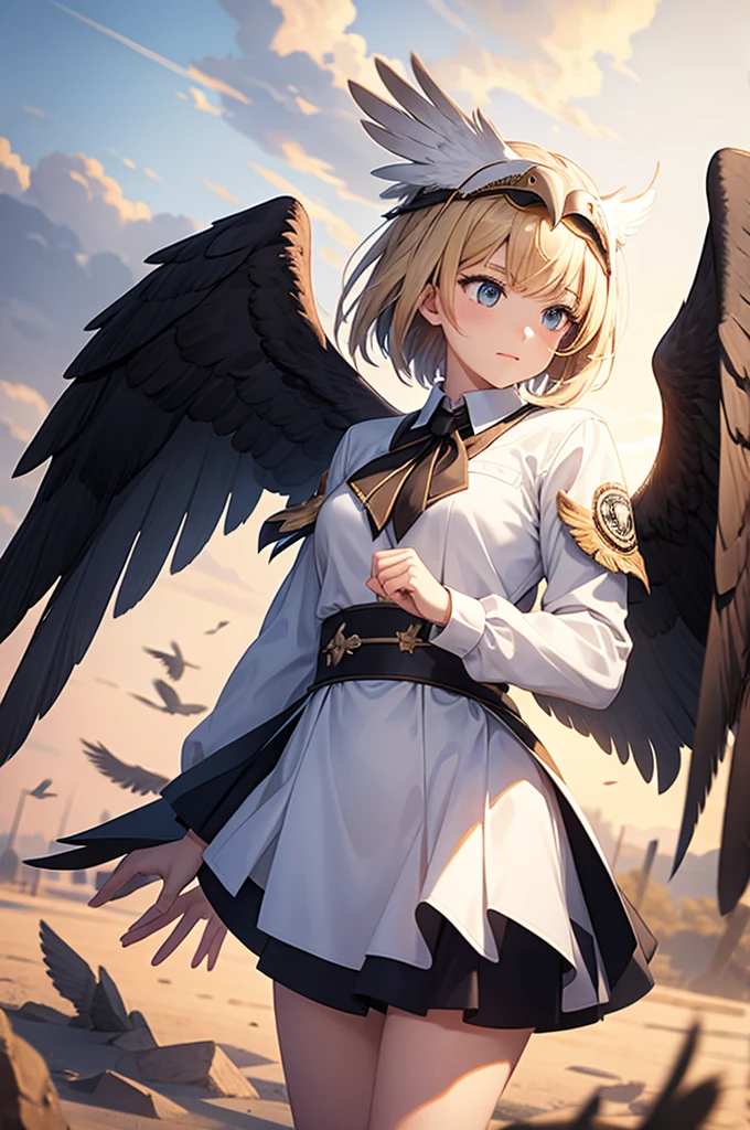 1girl, eagle wings