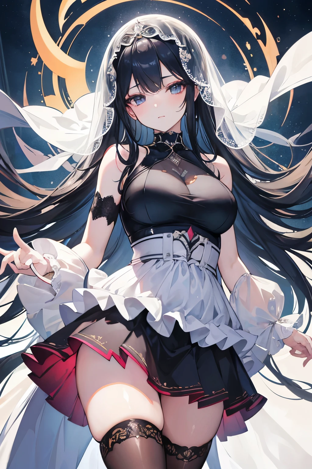 Full-bodied portrayal of a 20-year-old chubby scholar girl, exuding an alluring charm, dons a pleasing skirt and a sleeveless top in a maximalist style. Her dark eyes radiate an intriguing allure, matched with long, sleek black hair tied in a high, light, and transparent veil that adds an extra layer of enchantment. This stunning artwork, a masterpiece by the renowned artist Artgerm, is presented in 8k anime artwork quality, boasting incredible detail and lifelike textures that make it a trending sensation on ArtStation. This high-resolution, vivid illustration showcases the beauty and