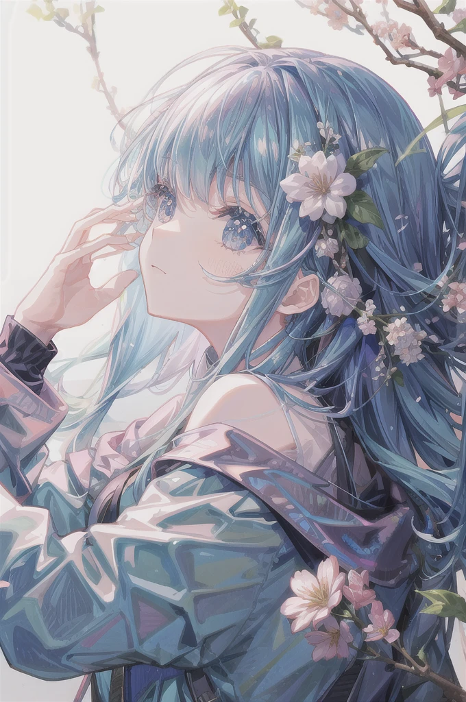 a 1 girl、Surrounded by flowers、I'm lying down