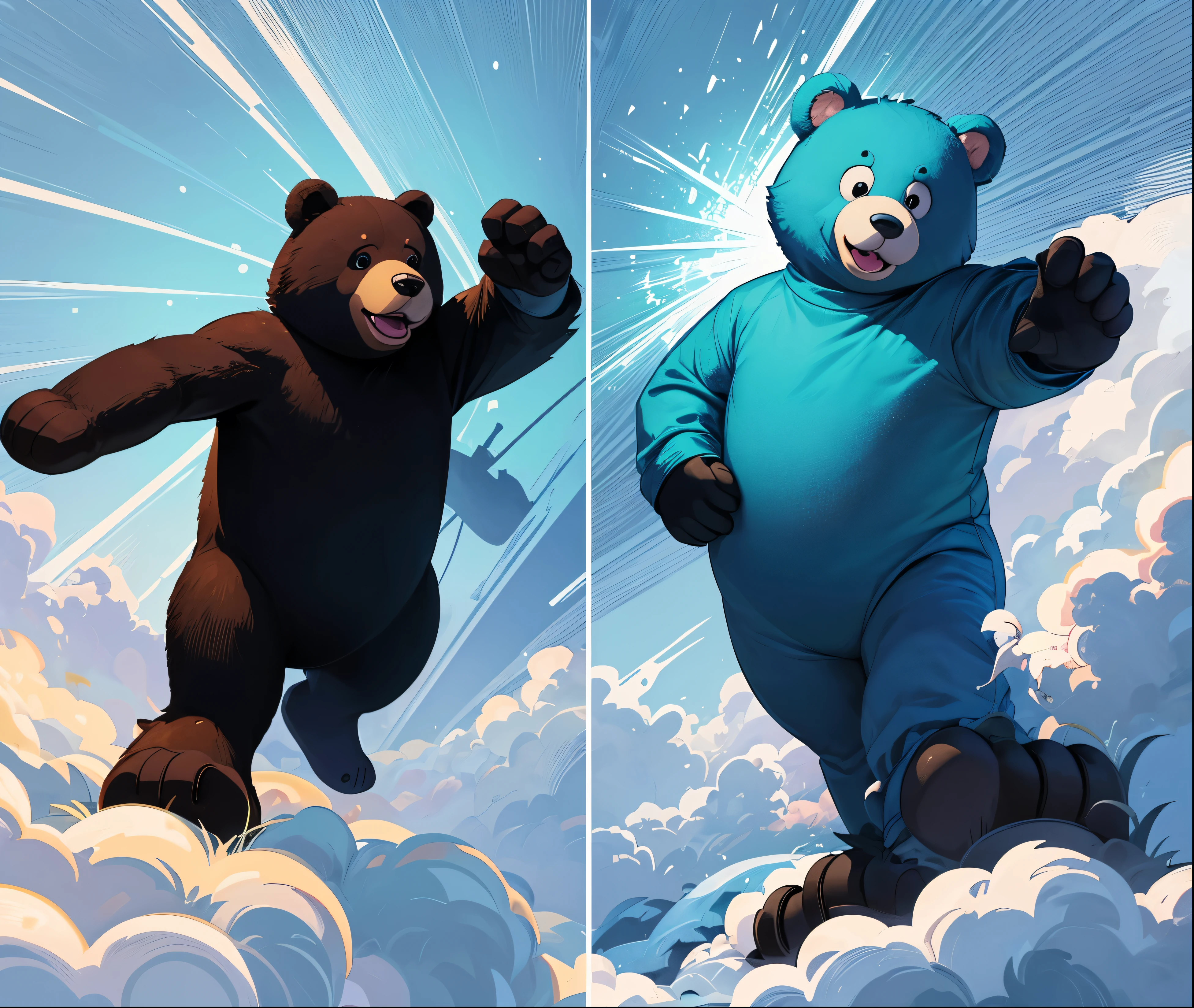 Here is a 2D meme of a cartoon bear., done in vector style. This bear was created, to be interesting for young people and not look childish. His original and funny image is made in the style, which should be taken as a stoned local meme: