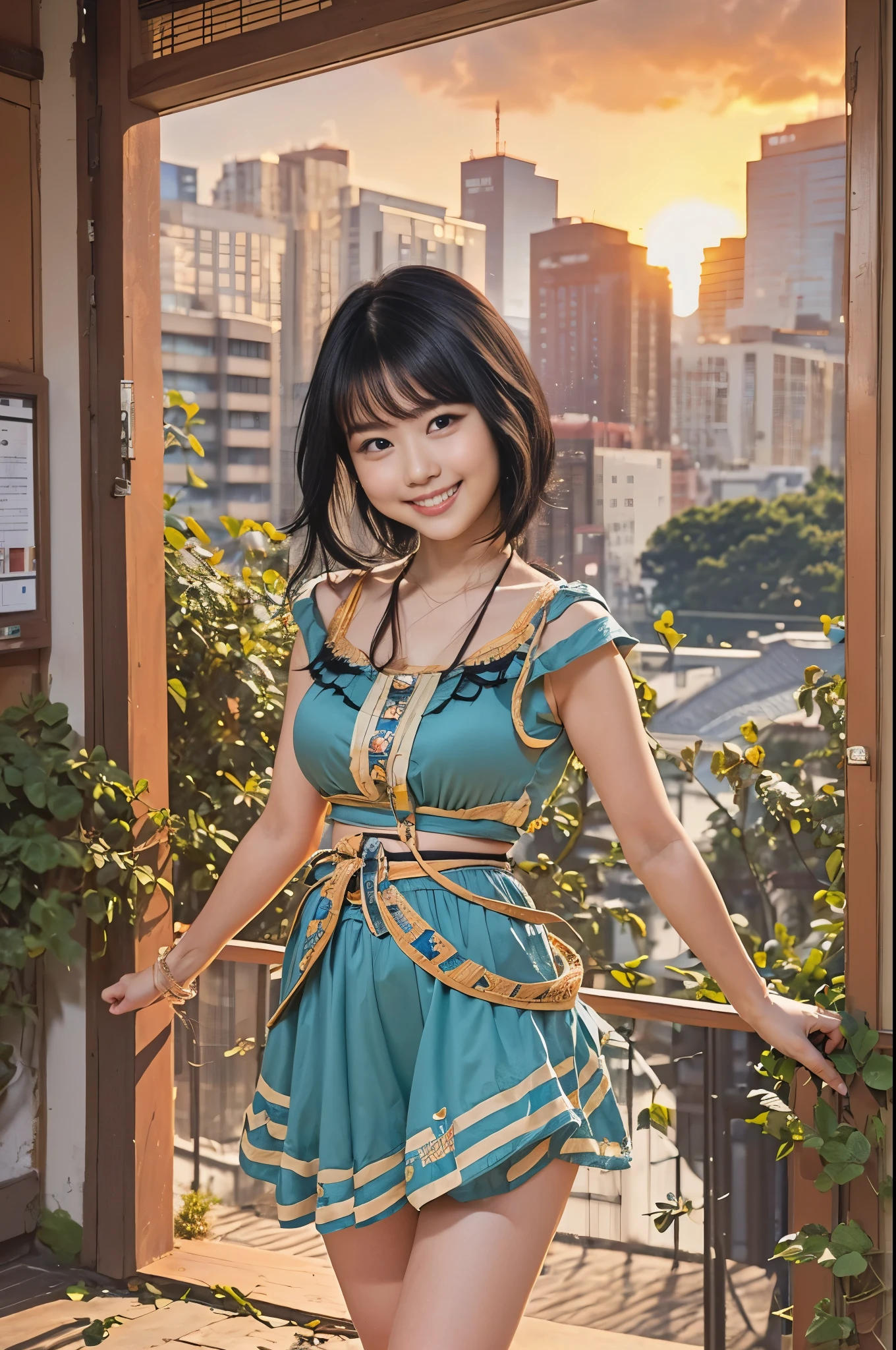 (8k、Raw photography、highest quality、masterpiece:1.2),(Black Hair、Dark Eyes:1.9),(:1.6)、View your audience,Viewed from the front,White skin,(:1.3)、(Tight waist:1.6)、(Clothes that accentuate the shape of the breasts:1.0)、(Big Breasts :1.3)、Slim figure、Ultra-high resolution,beautiful,beautiful fece,(one person、No background:1.9),whole bodyボディー,Japanese women,(reality的:1.37)、Photon Mapping,reality、(-faced and cute: 1.4)、(Cute Smile: 1.8)、(Round face: 1.8)、Radio City、Physically Based Rendering、Depth of field rally background、photograph, (I can see your knees、Thigh close-up:1.8),(:1.6),whole body、Great quality