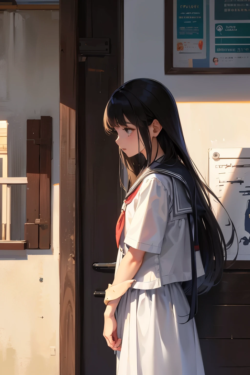Title: "Acceptance without labels"

Panel 1:
A girl named Valentina walks through the school hallways with her head down., escuchando murmullos a su alrededor.

Panel 2:
Un grupo de chicas se acerca a Valentina y comienzan a burlarse de ella, telling him what it is "diferente" por gustarle las mujeres.

Panel 3:
Valentina se siente triste y desvalida, without understanding why they discriminate against her for something as natural as her feelings.

Panel 4:
While Valentina takes refuge in the bathroom, A classmate named Ana hears her sobbing and comes to comfort her..

Panel 5:
Ana tells Valentina that she has no reason to be ashamed of who she is and that she accepts her as she is., sin importarle si le gustan las mujeres o los hombres.

Panel 6:
Valentina is relieved to find support from someone in her school environment and realizes that acceptance without labels is possible.

Final:
Valentina and Ana become great friends and together they fight against discrimination and gender violence at school, promoting acceptance and respect for diversity.