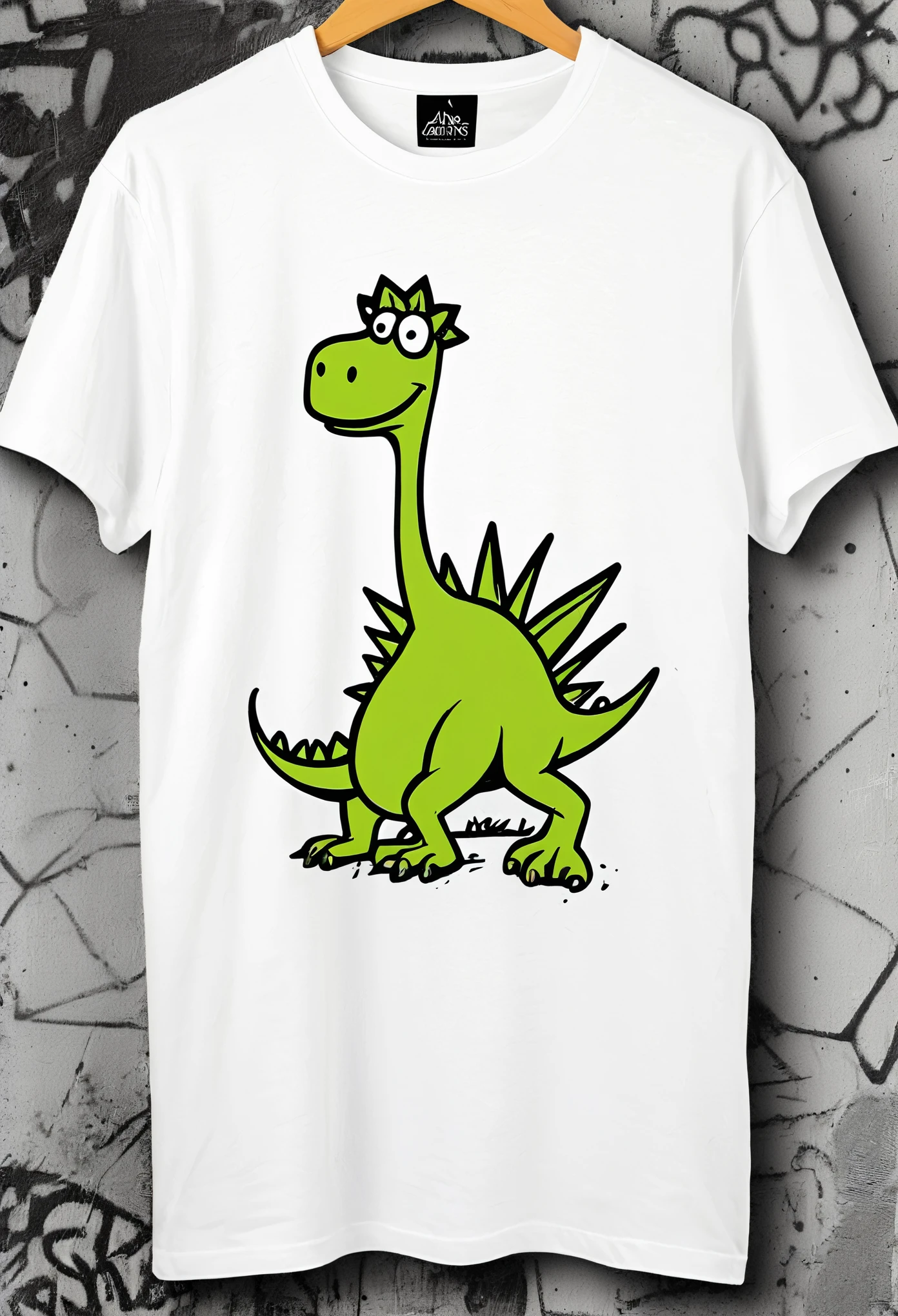 Basquiat pequeno dinossauro graffiti simples branco T-shirt avatar