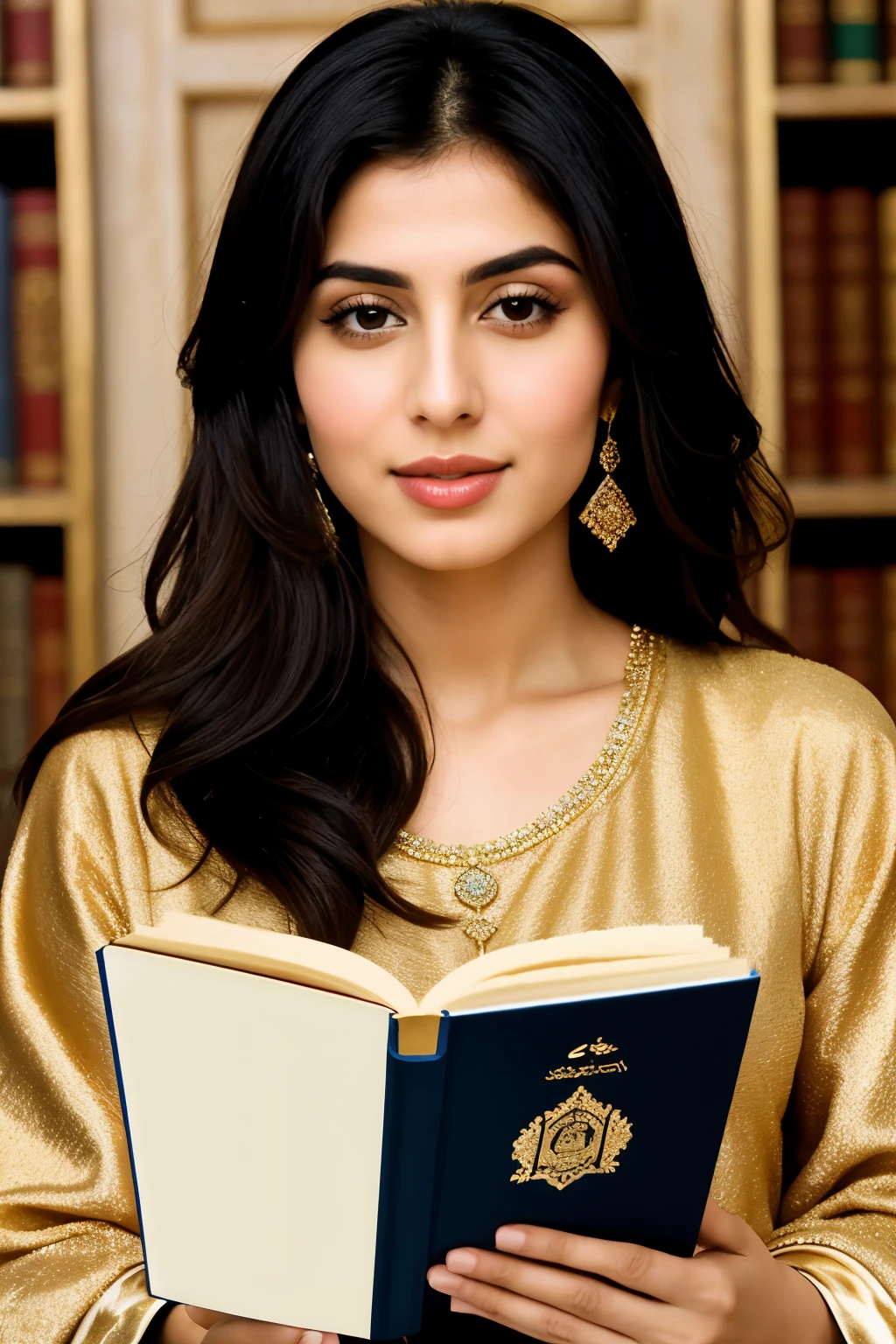 iranian beautiful woman telling story and reading book for the king in 200 years ago , high quality and format size iphone
