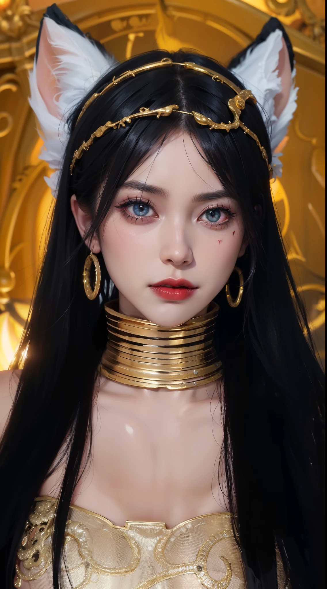 Detailed image quality，Witch Pandora，wing, Succubus Theme，堕落Angel，Excellent，scary，Secret Terror，Tentacles，With eyes，Uncanny Valley Effect，Beast Blood Moon，skeleton，vampire，Hellfire，Dark Queen，Angel，magician magic witch，16岁Angel，Eyes are blue(Pupils as deep as the starry sky)，Gorgeous tattoo designs all over the body，Surreal photos(8K picture quality，Rich in details)，Dark eyeshadow，Sexy thick lips(Red lipstick)，Tattoo designs on body，Dark Queen，Wearing luxurious gold jewelry，