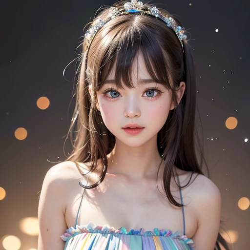 ( Highly Detailed CG Unity 8K Wallpaper ),  The World's Most Beautiful Artwork, , ,  blondes,  twin tails, Slim and young body,  white skin,  Shoulders sticking out ,   beautiful faces, bubble, shiny bubbles, bubbles, color shining in bubble, reflective bubbles, bubbles, bubbles all around, turning into bubble