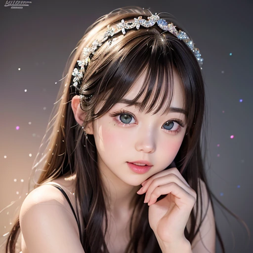 NSFW, 8k, High-level, absurd, masterpiece, best quality, primitive, very detailed CG, very detailed wallpaper, perfect lighting, Extremely detailed (((The personification of "Saturn"))), MysticSight, Tyndall effect, Tyndall scattering, (Studio gray background with (many Dazzling RainbowColor particles BokeH)), (RoundlyButts, ThighGap), (Exposed:0.3), (Assfocus with looking ahead), BREAK (((NOGIZAKA face variations))) Extremely Detailed very KAWAII face variations, perfect anatomy, Childish, captivating gaze, elaborate detailed Eyes with (sparkling highlights:1.28), long eyelashes、Glossy RED Lips with beautiful details, Coquettish tongue, Rosy cheeks, Radiant PearlSkin with clear transparency . { (Dynamic LifeLike expressions:1.4) | :d) }, (large eyes:-1) .
