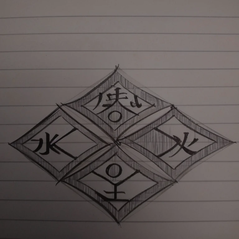 Add Japanese calligraphy of the four elements 