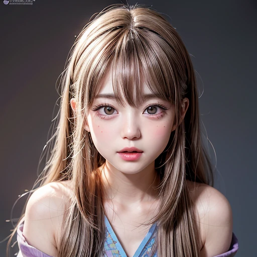 NSFW, 8k, High-level, absurd, masterpiece, best quality, primitive, very detailed CG, very detailed wallpaper, perfect lighting, Extremely detailed (((The personification of "free"))), MysticSight, Tyndall effect, Tyndall scattering, (Studio gray background with (many Dazzling RainbowColor particles BokeH)), (RoundlyButts, ThighGap), (Exposed:0.4), (Assfocus with looking ahead), BREAK (((NOGIZAKA face variations)))  Extremely Detailed very KAWAII face variations, perfect anatomy, Childish, captivating gaze, elaborate detailed Eyes with (sparkling highlights:1.28), long eyelashes、Glossy RED Lips with beautiful details, Coquettish tongue, Rosy cheeks, Radiant PearlSkin with clear transparency . { (Dynamic LifeLike expressions:1.4) | :d) }, (large eyes:-1) .