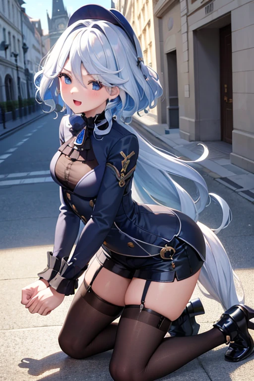 (highest quality,4K,High resolution,masterpiece:1.2),Very detailed,Beautiful details, Teenage body,Embarrassed,Furina character, -yeld tey expression,Walking around the city, Shiny Hair,
nsfw,,hugging own legs,white panties,cameltoe,