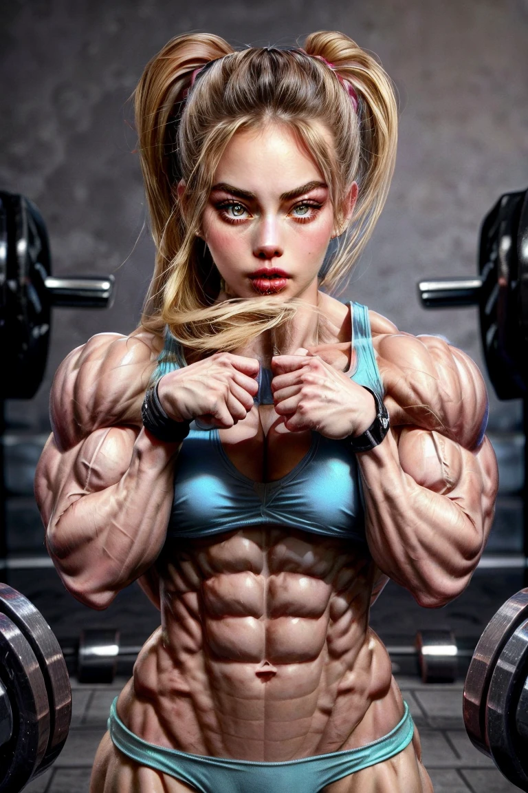 (2 girls body builders:1.6), ((masterpiece)), best quality, ultra-detailed:1.7, finely detail, high resolution:1.6, perfect dynamic composition, beautiful detailed faces:1.77, blonde babes:1.88, perfect red lipstick, perfect makeup:1.8, short denim bikini , large breasts:1.4, lovely look:1.7, gorgeous face:1.6, defined muscles:1.4, beautiful faces:1.8, alessandra ambrossio, izabel goulart, Kate Upton, Gigi Hadid, candice swanpoel ,popped out dense veins on muscles:1.8, hyper detailed picture:1.4, 8k resolution: 1.7, flex muscles:1.3, hyper muscular body shape:1.42, photorealistic:1.5, realistic:1.6, face masterpiece:1.74, good and professional lighting on picture:1.38, Ukrainian-Moroccan muscle beauty goddess, masterpiece 22 years old Ariana Grande and  Jennifer Lopez as bodybuilders, extremely high resolution, hyper feminine beauty , hyper realistic texture , extra large , hyper muscularity, hyper vascularity, ass of titanium, muscles of steel, ripped body shape, ripped sexy ass with bikini, muscular ass , topless, kissing, good face details, hyper face detailing, doing sex, super romantic moment, hyper romantic, romantic kiss, nude females, perfect symmetrical face, sexy french kiss with tongues, serious muscle posing, exaggerated muscular body, extremely shredded, flexing and posing muscles as bodybuilder, exaggerated veins on biceps