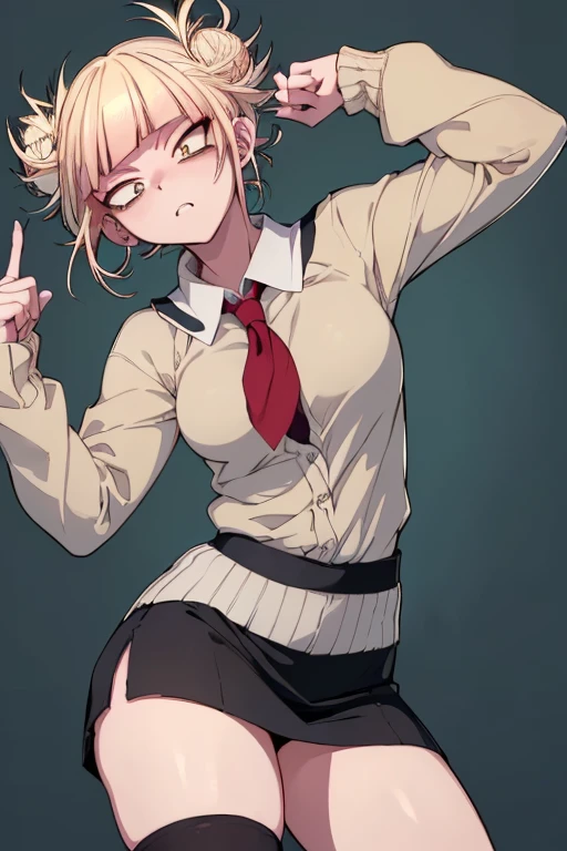 /(lhimiko toga\),+,(Character from the Boku no hero academia series),(Quality of the character's eyes great),(perfect face),(great image resolution),(great image quality),(masterpiece),(good image),(great resolution),/(himiko toga\),+,(wearing),+,(A pencil skirt and a white blouse)