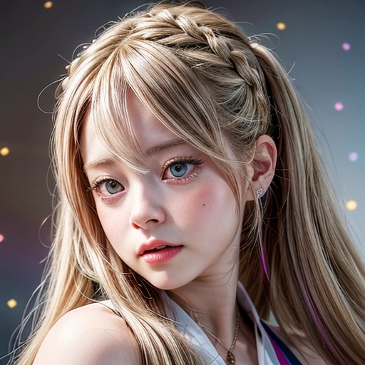 NSFW, 8k, High-level, absurd, masterpiece, best quality, primitive, very detailed CG, very detailed wallpaper, perfect lighting, Extremely detailed (((The personifying " Avril Lavigne " as a Girl))), MysticSight, Tyndall effect, Tyndall scattering, Studio gray background with (many Dazzling RainbowColor particles BokeH:1.28), (RoundlyButts, ThighGap), (Exposed:0.4), (Assfocus with looking ahead), BREAK (NOGIZAKA face variations) Extremely Detailed very KAWAII face variations, perfect anatomy, Childish, captivating gaze, elaborate detailed Eyes with (sparkling highlights:1.28), long eyelashes、Glossy RED Lips with beautiful details, Coquettish tongue, Rosy cheeks, Radiant PearlSkin with clear transparency . { (Dynamic LifeLike expressions:1.4) | :d) }, (large eyes:-1) .