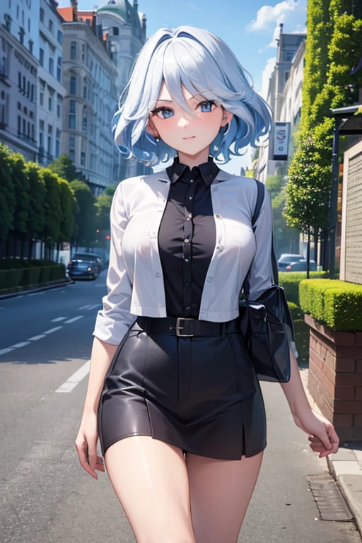(highest quality,4K,High resolution,masterpiece:1.2),Very detailed,Beautiful details, Teenage body,Expressions of joy,Furina character, 16-year-old teenager,
Happy expression,Walking around the city, Shiny Hair,brake,polo shirt, balancing