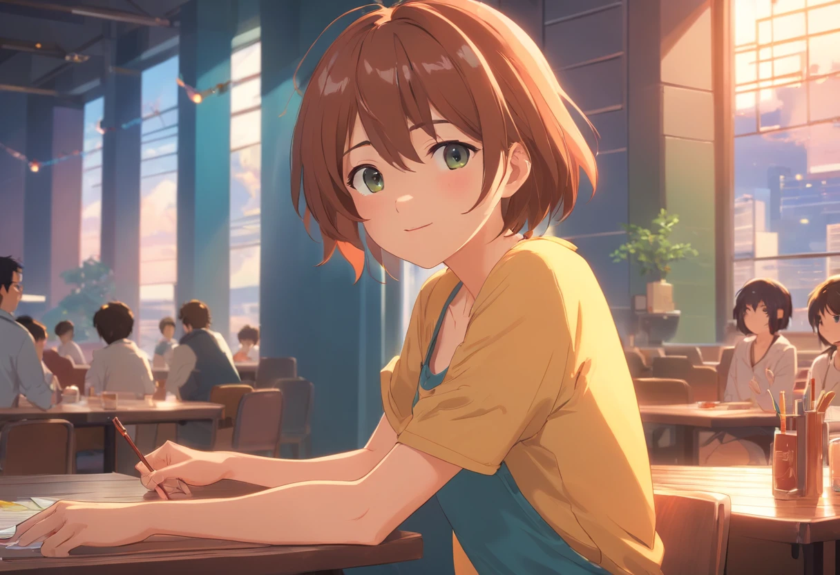 1 linda chica,9 tables,9 poses y expresiones,Diferentes emociones,10