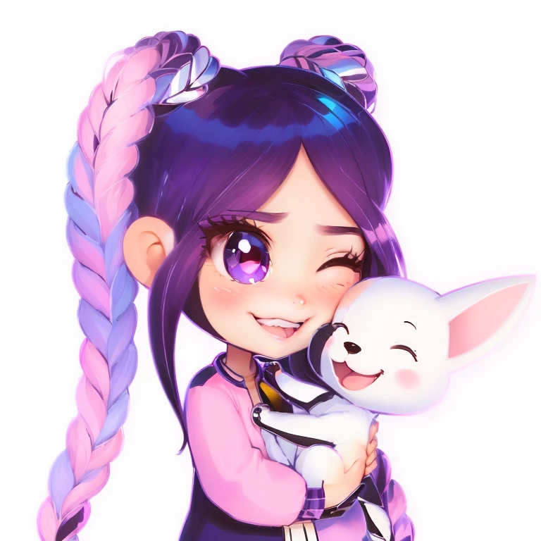 cartoon girl holding a small dog in her arms, cartoon artstyle, cute art style, in an anime style, pokimane, cute cartoon, kawaii chibi, advanced digital chibi art, cute kawaii girl, in cartoon style, chibi girl, cute anime style, in anime style, ig studios anime style, anime chibi, cartoon style illustration, original chibi bunny girl fox