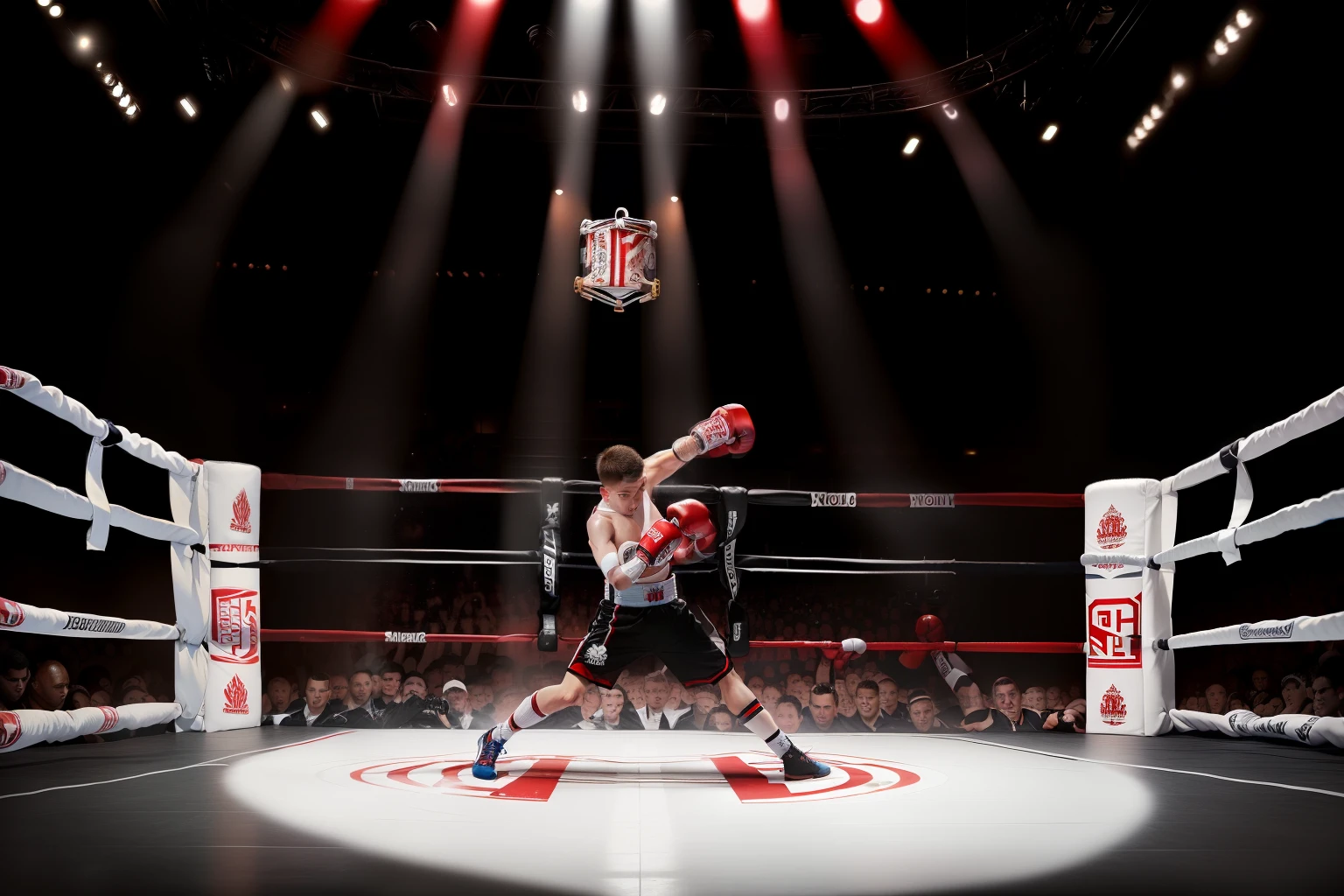 white ropes ring boxing parallel white