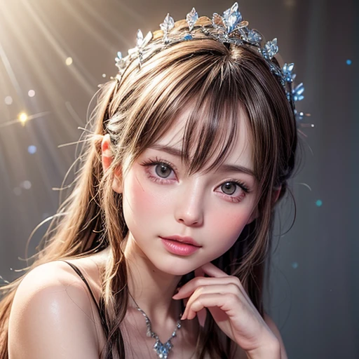 NSFW, 8k, High-level, absurd, masterpiece, best quality, primitive, very detailed CG, very detailed wallpaper, perfect lighting, Extremely detailed (((The personifying " Arwen Undómiel " as a ))), MysticSight, Tyndall effect, Tyndall scattering, Studio gray background with (many Dazzling RainbowColor particles BokeH:1.28), (RoundlyButts, ThighGap), (Exposed:0.4), (Assfocus with looking ahead), BREAK (NOGIZAKA face variations) Extremely Detailed very KAWAII face variations, perfect anatomy, Childish, captivating gaze, elaborate detailed Eyes with (sparkling highlights:1.28), long eyelashes、Glossy RED Lips with beautiful details, Coquettish tongue, Rosy cheeks, Radiant PearlSkin with clear transparency . { (Dynamic LifeLike expressions:1.4) | :d) }, (large eyes:-1) .