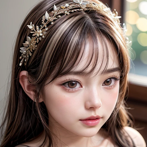 NSFW, 8k, High-level, absurd, masterpiece, best quality, primitive, very detailed CG, very detailed wallpaper, perfect lighting, Extremely detailed (((The personifying " Arwen Undómiel " as a Little Girl))), MysticSight, Tyndall effect, Tyndall scattering, Studio gray background with (many Dazzling RainbowColor particles BokeH:1.28), (RoundlyButts, ThighGap), (Exposed:0.4), (Assfocus with looking ahead), BREAK (NOGIZAKA face variations) Extremely Detailed very KAWAII face variations, perfect anatomy, Childish, captivating gaze, elaborate detailed Eyes with (sparkling highlights:1.28), long eyelashes、Glossy RED Lips with beautiful details, Coquettish tongue, Rosy cheeks, Radiant PearlSkin with clear transparency . { (Dynamic LifeLike expressions:1.4) | :d) }, (large eyes:-1) .