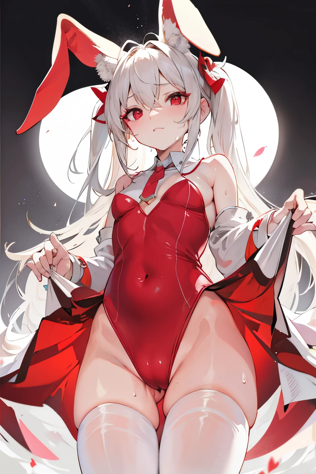 Rabbit ears,underdressing,Camel toe,shy,Red Eyes,Sweat,Soaked,liquid,transparent
