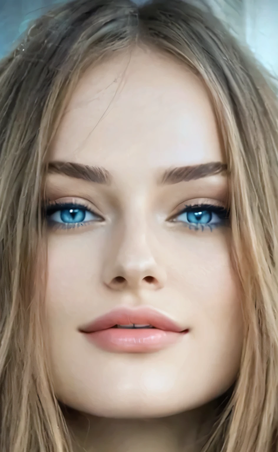 A beautiful russian girl, extremely beautiful face, attractive eyes, striking blue eyes, very attractive face