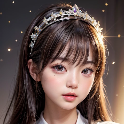 NSFW, 8k, High-level, absurd, masterpiece, best quality, primitive, very detailed CG, very detailed wallpaper, perfect lighting, Extremely detailed (((The personifying " Fujiko Mine " as a Little Girl))), MysticSight, Tyndall effect, Tyndall scattering, Studio gray background with (many Dazzling RainbowColor particles BokeH:1.28), (RoundlyButts, ThighGap), (Exposed:0.4), (Assfocus with looking ahead), BREAK (NOGIZAKA face variations) Extremely Detailed very KAWAII face variations, perfect anatomy, Childish, captivating gaze, elaborate detailed Eyes with (sparkling highlights:1.28), long eyelashes、Glossy RED Lips with beautiful details, Coquettish tongue, Rosy cheeks, Radiant PearlSkin with clear transparency . { (Dynamic LifeLike expressions:1.4) | :d) }, (large eyes:-1) .