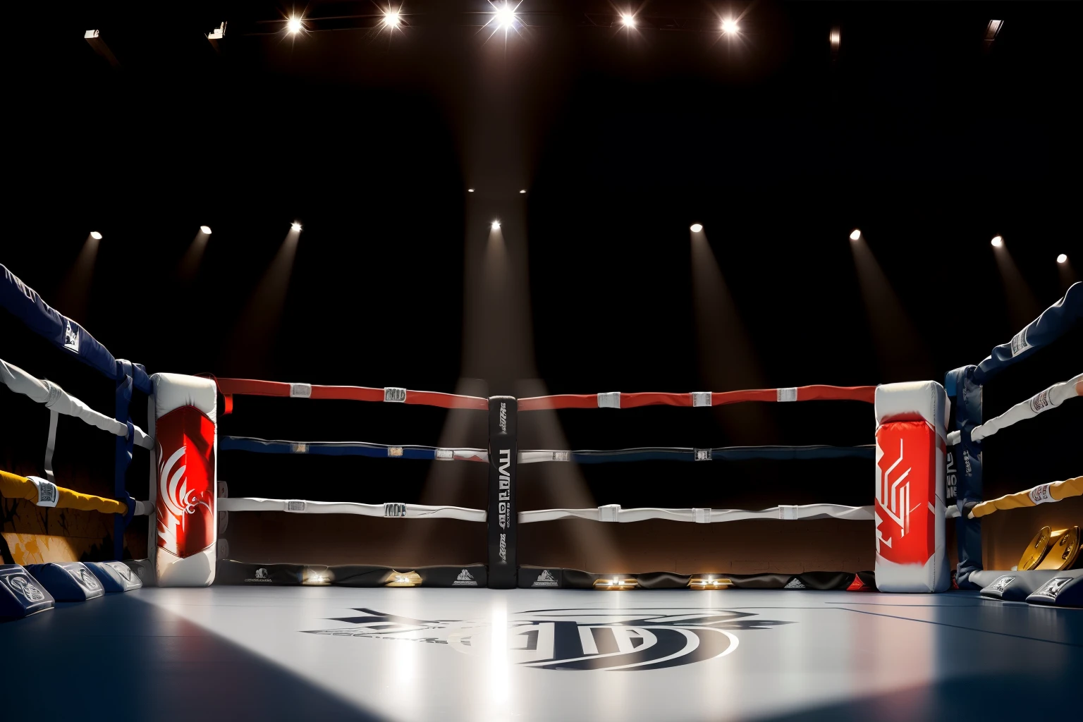 coin blanc ring de boxe