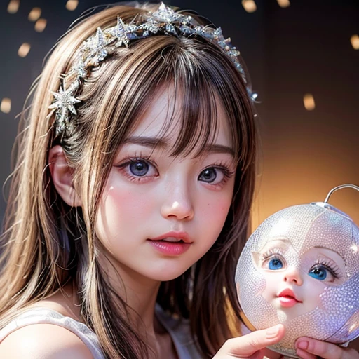 NSFW, 8k, High-level, absurd, masterpiece, best quality, primitive, very detailed CG, very detailed wallpaper, perfect lighting, Extremely detailed (((The personifying " Frost Lantern " as a Girl))), MysticSight, Tyndall effect, Tyndall scattering, Studio gray background with (many Dazzling RainbowColor particles BokeH:1.28), (RoundlyButts, ThighGap), (Exposed:0.4), (Assfocus with looking ahead), BREAK (NOGIZAKA face variations) Extremely Detailed very KAWAII face variations, perfect anatomy, Childish, captivating gaze, elaborate detailed Eyes with (sparkling highlights:1.28), long eyelashes、Glossy RED Lips with beautiful details, Coquettish tongue, Rosy cheeks, Radiant PearlSkin with clear transparency . { (Dynamic LifeLike expressions:1.4) | :d) }, (large eyes:-1) .