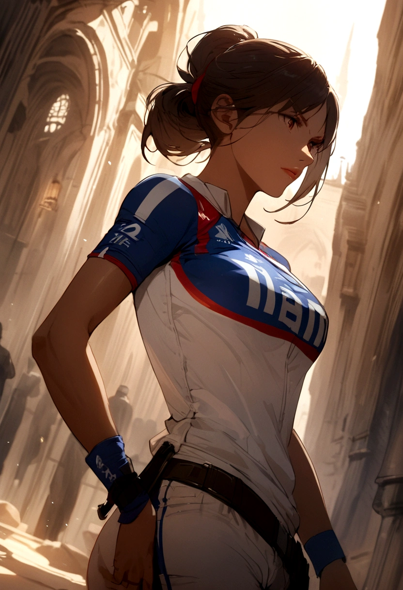 Anglais

Lara Croft wearing the French team jersey