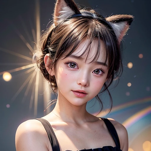 NSFW, 8k, High-level, absurd, masterpiece, best quality, primitive, very detailed CG, very detailed wallpaper, perfect lighting, Extremely detailed (((The personifying " Kiki's Delivery Service " as a Little Girl))), MysticSight, Tyndall effect, Tyndall scattering, Studio gray background with (many Dazzling RainbowColor particles BokeH:1.28), (RoundlyButts, ThighGap), (Exposed:0.4), (Assfocus with looking ahead), BREAK (NOGIZAKA face variations) Extremely Detailed very KAWAII face variations, perfect anatomy, Childish, captivating gaze, elaborate detailed Eyes with (sparkling highlights:1.28), long eyelashes、Glossy RED Lips with beautiful details, Coquettish tongue, Rosy cheeks, Radiant PearlSkin with clear transparency . { (Dynamic LifeLike expressions:1.4) | :d) }, (large eyes:-1) .