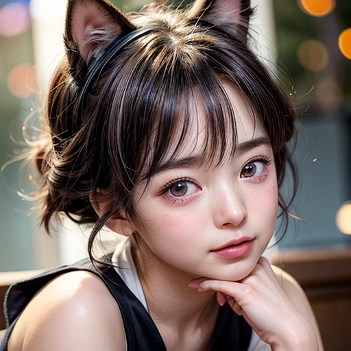 NSFW, 8k, High-level, absurd, masterpiece, best quality, primitive, very detailed CG, very detailed wallpaper, perfect lighting, Extremely detailed (((The personifying " Kiki's Delivery Service " as a Little Girl))), MysticSight, Tyndall effect, Tyndall scattering, Studio gray background with (many Dazzling RainbowColor particles BokeH:1.28), (RoundlyButts, ThighGap), (Exposed:0.4), (Assfocus with looking ahead), BREAK (NOGIZAKA face variations) Extremely Detailed very KAWAII face variations, perfect anatomy, Childish, captivating gaze, elaborate detailed Eyes with (sparkling highlights:1.28), long eyelashes、Glossy RED Lips with beautiful details, Coquettish tongue, Rosy cheeks, Radiant PearlSkin with clear transparency . { (Dynamic LifeLike expressions:1.4) | :d) }, (large eyes:-1) .