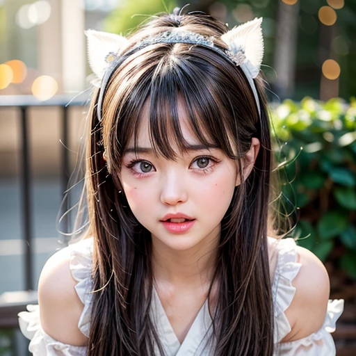 NSFW, 8k, High-level, absurd, masterpiece, best quality, primitive, very detailed CG, very detailed wallpaper, perfect lighting, Extremely detailed (((The personifying " Phoebe Cates " as a Little Girl))), MysticSight, Tyndall effect, Tyndall scattering, Studio gray background with (many Dazzling RainbowColor particles BokeH:1.28), (RoundlyButts, ThighGap), (Exposed:0.4), (Assfocus with looking ahead), BREAK (NOGIZAKA face variations) Extremely Detailed very KAWAII face variations, perfect anatomy, Childish, captivating gaze, elaborate detailed Eyes with (sparkling highlights:1.28), long eyelashes、Glossy RED Lips with beautiful details, Coquettish tongue, Rosy cheeks, Radiant PearlSkin with clear transparency . { (Dynamic LifeLike expressions:1.4) | :d) }, (large eyes:-1) .