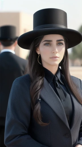 a Haredi woman heartthrob. and focusing on the character's face.