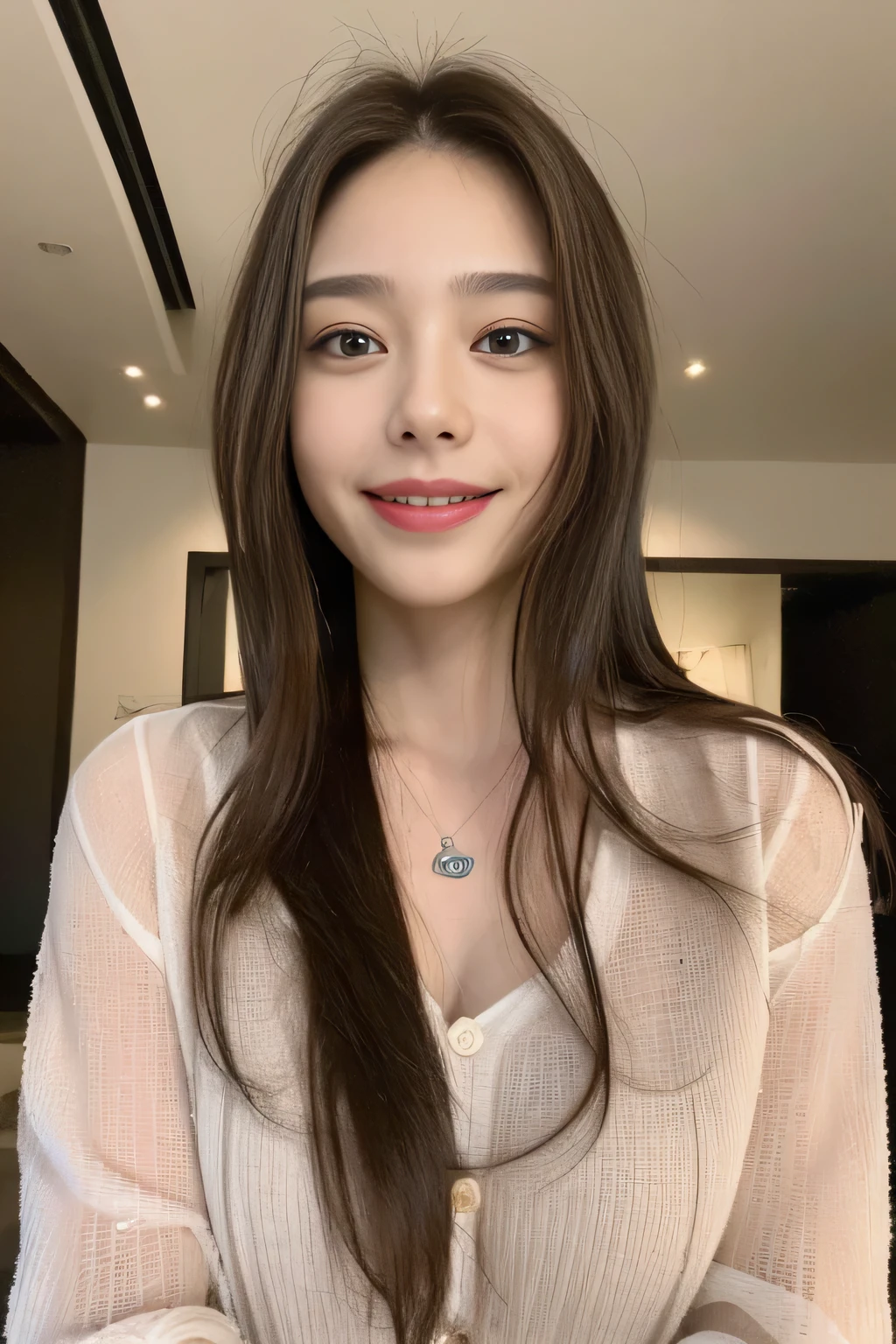seed:2020674263.((Full body angle:1.1)).((highest quality, 8K, masterpiece:1.3)), ((from below:1.1)).concentrated:1.2, Perfect body beauty:1.4, Hips:1.2, ((Delicate Hair)), (Colorful button-through crop shirt :1.1) , ((highest quality、8K、masterpiece:1.3))、1 Girl、A sloppy smile、Esbian all over、Slim face、Big Boobs、Beautiful woman、(Dark Brown Hair)、Long Hair、1.1、Flickering Valley、Detailed eyes、double eyelid、Blurred Background、超Slim face、Smile、Looking down、stroll、
