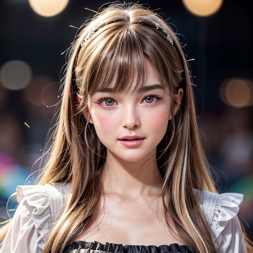 NSFW, 8k, High-level, absurd, masterpiece, best quality, primitive, very detailed CG, very detailed wallpaper, perfect lighting, Extremely detailed (((The personifying " Brooke Shields " as a Little Girl))), MysticSight, Tyndall effect, Tyndall scattering, Studio gray background with (many Dazzling RainbowColor particles BokeH:1.28), (RoundlyButts, ThighGap), (Exposed:0.4), (Assfocus with looking ahead), BREAK (NOGIZAKA face variations) Extremely Detailed very KAWAII face variations, perfect anatomy, Childish, captivating gaze, elaborate detailed Eyes with (sparkling highlights:1.28), long eyelashes、Glossy RED Lips with beautiful details, Coquettish tongue, Rosy cheeks, Radiant PearlSkin with clear transparency . { (Dynamic LifeLike expressions:1.4) | :d) }, (large eyes:-1) .