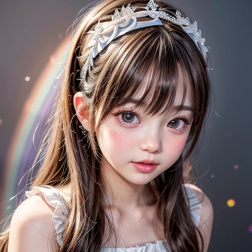 NSFW, 8k, High-level, absurd, masterpiece, best quality, primitive, very detailed CG, very detailed wallpaper, perfect lighting, Extremely detailed (((The personifying " Licca-chan " as a ))), MysticSight, Tyndall effect, Tyndall scattering, Studio gray background with (many Dazzling RainbowColor particles BokeH:1.28), (RoundlyButts, ThighGap), (Exposed:0.4), (Assfocus with looking ahead), BREAK (NOGIZAKA face variations) Extremely Detailed very KAWAII face variations, perfect anatomy, Childish, captivating gaze, elaborate detailed Eyes with (sparkling highlights:1.28), long eyelashes、Glossy RED Lips with beautiful details, Coquettish tongue, Rosy cheeks, Radiant PearlSkin with clear transparency . { (Dynamic LifeLike expressions:1.4) | :d) }, (large eyes:-1) .