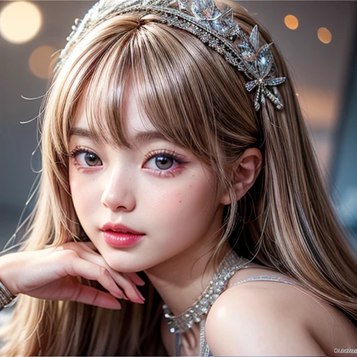NSFW, 8k, High-level, absurd, masterpiece, best quality, primitive, very detailed CG, very detailed wallpaper, perfect lighting, Extremely detailed (((The personifying " Barbie doll " as a Little Girl))), MysticSight, Tyndall effect, Tyndall scattering, Studio gray background with (many Dazzling RainbowColor particles BokeH:1.28), (RoundlyButts, ThighGap), (Exposed:0.4), (Assfocus with looking ahead), BREAK (NOGIZAKA face variations) Extremely Detailed very KAWAII face variations, perfect anatomy, Childish, captivating gaze, elaborate detailed Eyes with (sparkling highlights:1.28), long eyelashes、Glossy RED Lips with beautiful details, Coquettish tongue, Rosy cheeks, Radiant PearlSkin with clear transparency . { (Dynamic LifeLike expressions:1.4) | :d) }, (large eyes:-1) .