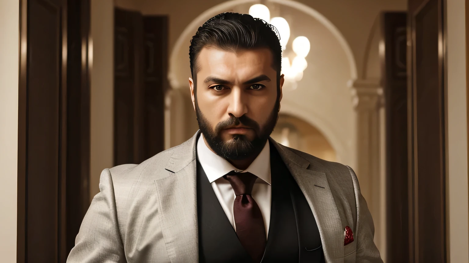 turkish man bearded man angry elegant nasty look clear eyes strong man mafia man dress classy in a warm or classy place 