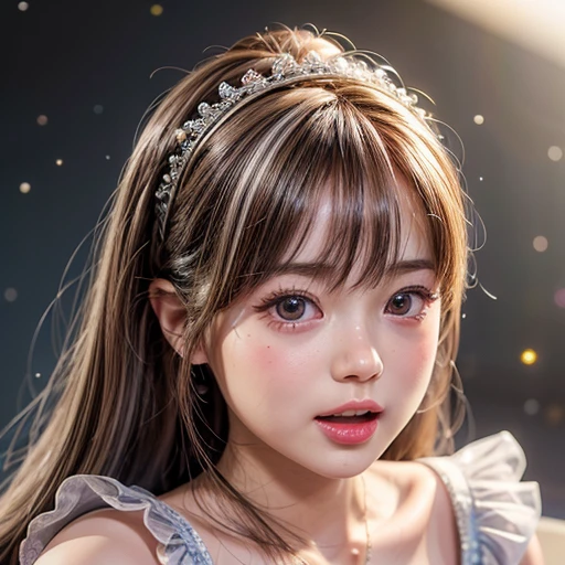 NSFW, 8k, High-level, absurd, masterpiece, best quality, primitive, very detailed CG, very detailed wallpaper, perfect lighting, Extremely detailed (((The personifying " Barbie doll " as a Little Girl))), MysticSight, Tyndall effect, Tyndall scattering, Studio gray background with (many Dazzling RainbowColor particles BokeH:1.28), (RoundlyButts, ThighGap), (Exposed:0.4), (Assfocus with looking ahead), BREAK (NOGIZAKA face variations) Extremely Detailed very KAWAII face variations, perfect anatomy, Childish, captivating gaze, elaborate detailed Eyes with (sparkling highlights:1.28), long eyelashes、Glossy RED Lips with beautiful details, Coquettish tongue, Rosy cheeks, Radiant PearlSkin with clear transparency . { (Dynamic LifeLike expressions:1.4) | :d) }, (large eyes:-1) .