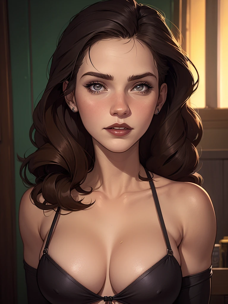 A closeup of a woman in a black top and a black bra, estilo de arte de charlie bowater, Estilo Charlie Bowater, retrato de vampiro, arte do personagem charlie bowater, Alena Aenami e Artgerm, Neoartcore e Charlie Bowater, Charlie Bowater cores ricas e profundas, lazy art style, Artgerm e Tom Bagshawum close de uma mulher com longos cabelos pretos e um colar, amoranto, Bela Delfina, mais conhecido como amoranto, Kailee Mandel, cabelo preto e olhos grandes, profile picture with headshot, jovem linda amoranto, pale and glowing skin, retrato de alta qualidade, com cabelos longos e olhos penetrantes, skin pale as ivory, Sydney Hanson mode white skin tone close-up portrait cartoon style GTA style digital illustration of a woman in a black dress and black hair, linda rainha vampira, linda rainha feminina vampira, gothic maiden, very beautiful gothic top model, beautiful vampira feminina, goth girl, goth girl, gothic maiden of the dark, Gothic style, gothic woman, gothic clothes, gothic outfit, moda vampiro, vampira feminina, wearing a gothic dress Close up of a woman with long hair and a sweater, cabelo castanho encaracolado, linda modelo, retrato de alta qualidade, medium portrait soft light, parece a jovem liv tyler, retrato colorido, linda mulher, cabelo loiro cacheado | d & d, beautiful portrait lighting, uma linda jovem, modelo muito lindo, Retrato de 50mm, medium to long brown curly hair, close-up of a person wearing tie and sweater;, Hermione Granger, inspirado em Hermione Hammond, hermione, Emma Watson as Hermione Granger, Ema!! watson!!, Emma Watson as harry potter, Emma Watson as driada, Emma Watson, portrait photo of Emma Watson, photo of Emma Watson, movie still of Emma Watson, with the face of Emma Watsona cartoon of a woman in a bikini and panties, CO Commission, commission for high resolution, realistic bikini, garota anime sedutora, nico robin, artgerm extremamente detalhado, fofosexyrobutts, Kate Bi