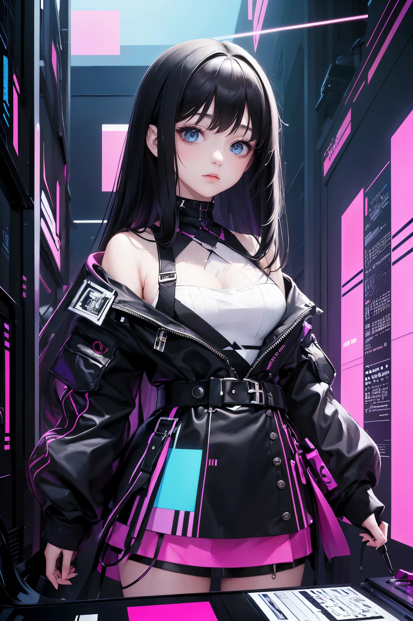(masterpiece, Top quality, best quality, Official Art, beautiful and aesthetic:1.2), 1 Girl, glitch art, (digital distortion), Pixelate fragments, Data corruption,Colored Noise, Visual confusion,Contemporary Aesthetics