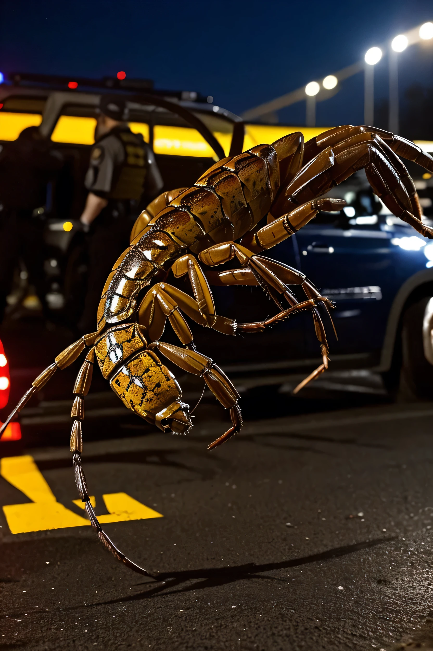 Believe me the image of a scorpion stinging a prostitute and a police officer