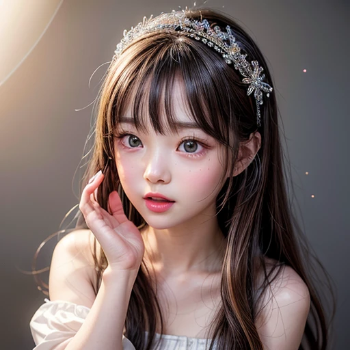 NSFW, 8k, High-level, absurd, masterpiece, best quality, primitive, very detailed CG, very detailed wallpaper, perfect lighting, Extremely detailed (((The personifying " Bodo figure " as a Little Girl))), MysticSight, Tyndall effect, Tyndall scattering, Studio gray background with (many Dazzling RainbowColor particles BokeH:1.28), (RoundlyButts, ThighGap), (Exposed:0.4), (Assfocus with looking ahead), BREAK (NOGIZAKA face variations) Extremely Detailed very KAWAII face variations, perfect anatomy, Childish, captivating gaze, elaborate detailed Eyes with (sparkling highlights:1.28), long eyelashes、Glossy RED Lips with beautiful details, Coquettish tongue, Rosy cheeks, Radiant PearlSkin with clear transparency . { (Dynamic LifeLike expressions:1.4) | :d) }, (large eyes:-1) .