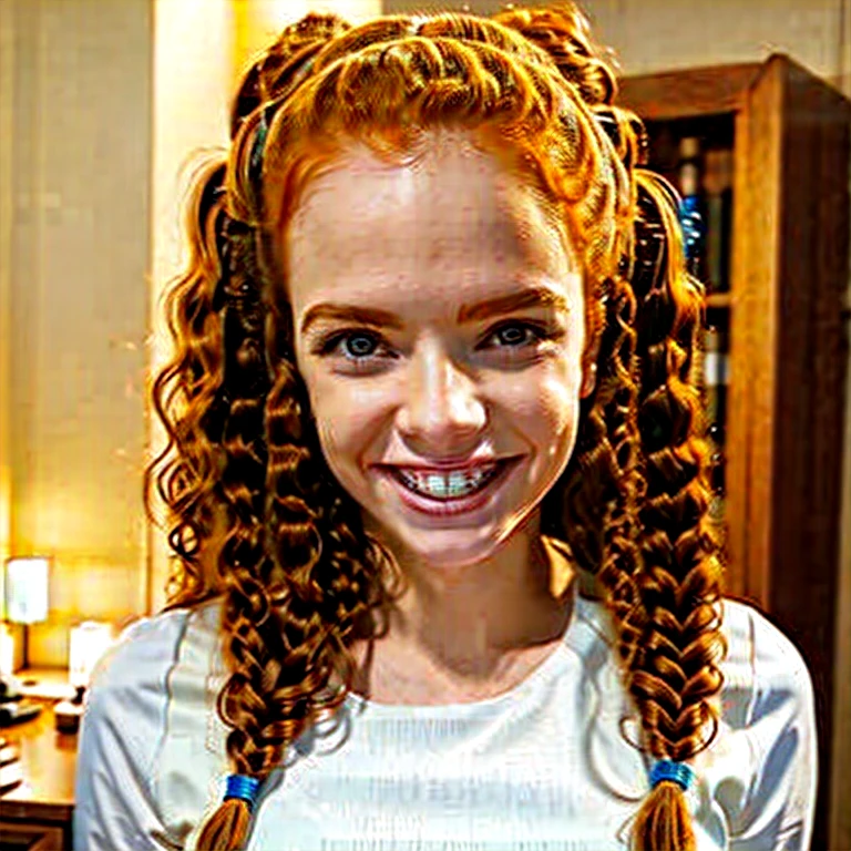 (masterpiece, best quality:1.2), 1girl,curly redhead, solo