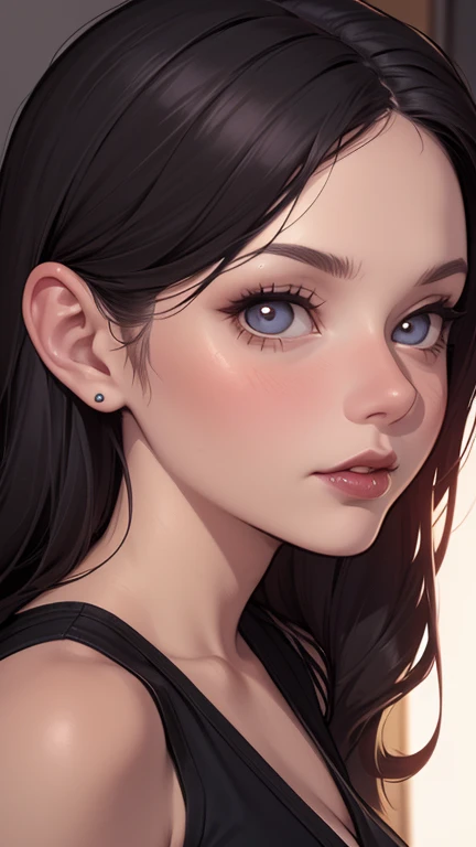 A closeup of a woman in a black top and a black bra, estilo de arte de charlie bowater, Estilo Charlie Bowater, retrato de vampiro, arte do personagem charlie bowater, Alena Aenami e Artgerm, Neoartcore e Charlie Bowater, Charlie Bowater cores ricas e profundas, lazy art style, Artgerm e Tom Bagshawum close de uma mulher com longos cabelos pretos e um colar, amoranto, Bela Delfina, better known as amoranto, Kailee Mandel, cabelo preto e olhos grandes, profile picture with headshot, young beautiful amoranto, pale and glowing skin, retrato de alta qualidade, com cabelos longos e olhos penetrantes, ivory pale skin, Sydney Hanson mode white skin tone close-up portrait Cartoon style GTA style digital illustration of a woman in a black dress and black hair, linda rainha vampira, linda rainha feminina vampira, gothic maiden, very beautiful gothic top model, beautiful vampira feminina, goth girl, goth girl, gothic maiden of the dark, Gothic style, gothic woman, gothic clothes, gothic outfit, moda vampiro, vampira feminina, wearing a gothic dressClose up of a woman with long hair and a sweater, cabelo castanho encaracolado, linda modelo, retrato de alta qualidade, medium portrait soft light, parece a jovem liv tyler, retrato colorido, linda mulher, cabelo loiro cacheado | d & d, beautiful portrait lighting, uma linda jovem, modelo muito lindo, Retrato de 50mm, medium - long brown curly hair a close up of a person wearing a tie and sweater;, Hermione Granger, inspirado em Hermione Hammond, hermione, Ema watson as Hermione Granger, Ema!! watson!!, Ema watson as harry potter, Ema watson as driada, Ema watson, portrait photo of Ema watson, photo of Ema watson, movie still of Ema watson, with the face of Ema watsona cartoon of a woman in a bikini and panties, oc commission, commission for high res, realistic bikini, garota anime sedutora, nico robin, artgerm extremamente detalhado, fofosexyrobutts, Kate Bispo, corpo p