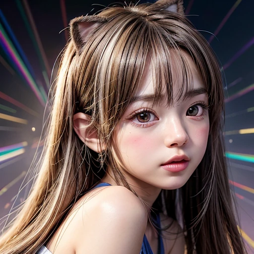 NSFW, 8k, High-level, absurd, masterpiece, best quality, primitive, very detailed CG, very detailed wallpaper, perfect lighting, Extremely detailed (((The personifying " BSD Daemon Beastie UNIX mascot " as a Little Girl))), MysticSight, Tyndall effect, Tyndall scattering, Studio gray background with (many Dazzling RainbowColor particles BokeH:1.28), (RoundlyButts, ThighGap), (Exposed:0.4), (Assfocus with looking ahead), BREAK (NOGIZAKA face variations) Extremely Detailed very KAWAII face variations, perfect anatomy, Childish, captivating gaze, elaborate detailed Eyes with (sparkling highlights:1.28), long eyelashes、Glossy RED Lips with beautiful details, Coquettish tongue, Rosy cheeks, Radiant PearlSkin with clear transparency . { (Dynamic LifeLike expressions:1.4) | :d) }, (large eyes:-1) .