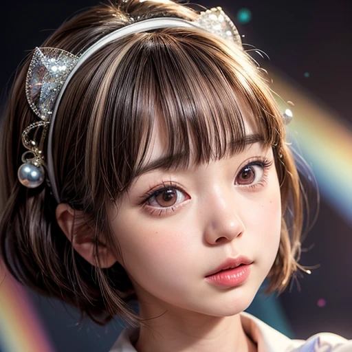 NSFW, 8k, High-level, absurd, masterpiece, best quality, primitive, very detailed CG, very detailed wallpaper, perfect lighting, Extremely detailed (((The personifying " Lucy Van Pelt " as a Girl))), MysticSight, Tyndall effect, Tyndall scattering, Studio gray background with (many Dazzling RainbowColor particles BokeH:1.28), (RoundlyButts, ThighGap), (Exposed:0.4), (Assfocus with looking ahead), BREAK (NOGIZAKA face variations) Extremely Detailed very KAWAII face variations, perfect anatomy, Childish, captivating gaze, elaborate detailed Eyes with (sparkling highlights:1.28), long eyelashes、Glossy RED Lips with beautiful details, Coquettish tongue, Rosy cheeks, Radiant PearlSkin with clear transparency . { (Dynamic LifeLike expressions:1.4) | :d) }, (large eyes:-1) .