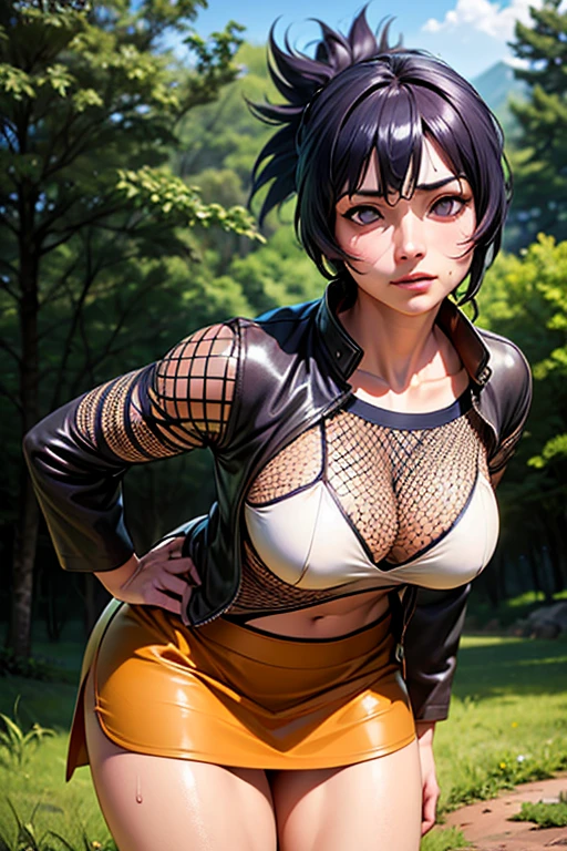 (Very detailed,highest quality,8k,High resolution,masterpiece:1.2),(Realistic,photoRealistic,photo-Realistic:1.37),Beautiful woman, anko mitarashi,


Beautifully detailed sweat glands,Smooth skin texture,Carefully drawn,Beautiful Eyes,

((Hashnet Suit)),Jacket, Orange Skirt,(humidity:1.2), Lively expressions, (Beautiful Skin),(Big Breasts),Sticky with sweat,In a dynamic pose,

Naruto's World,Outdoor,forest